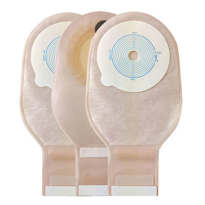 Médical One Piece Ostomy Bag Stoma Pouch Couleur beige Drainable 65mm Coupe One Piece Système Ostomy Bag