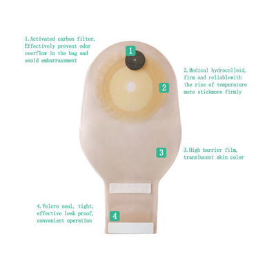 PVDC à haute barrière doux 1 pièce sac de colostomie sac de colostomie à élimination
