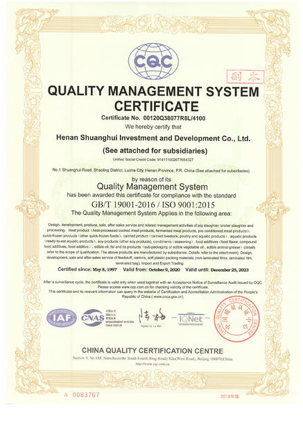 Chine Luohe Lianbang Chemical Co., Ltd. certifications