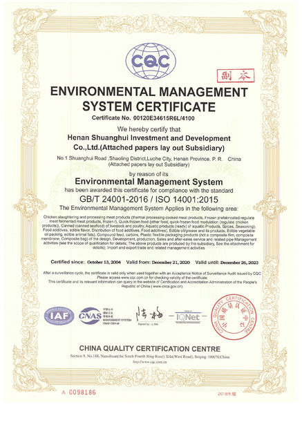 Chine Luohe Lianbang Chemical Co., Ltd. certifications